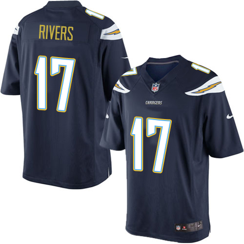 Men's Limited Philip Rivers Nike Jersey Navy Blue Home - #17 NFL Los Angeles Chargers